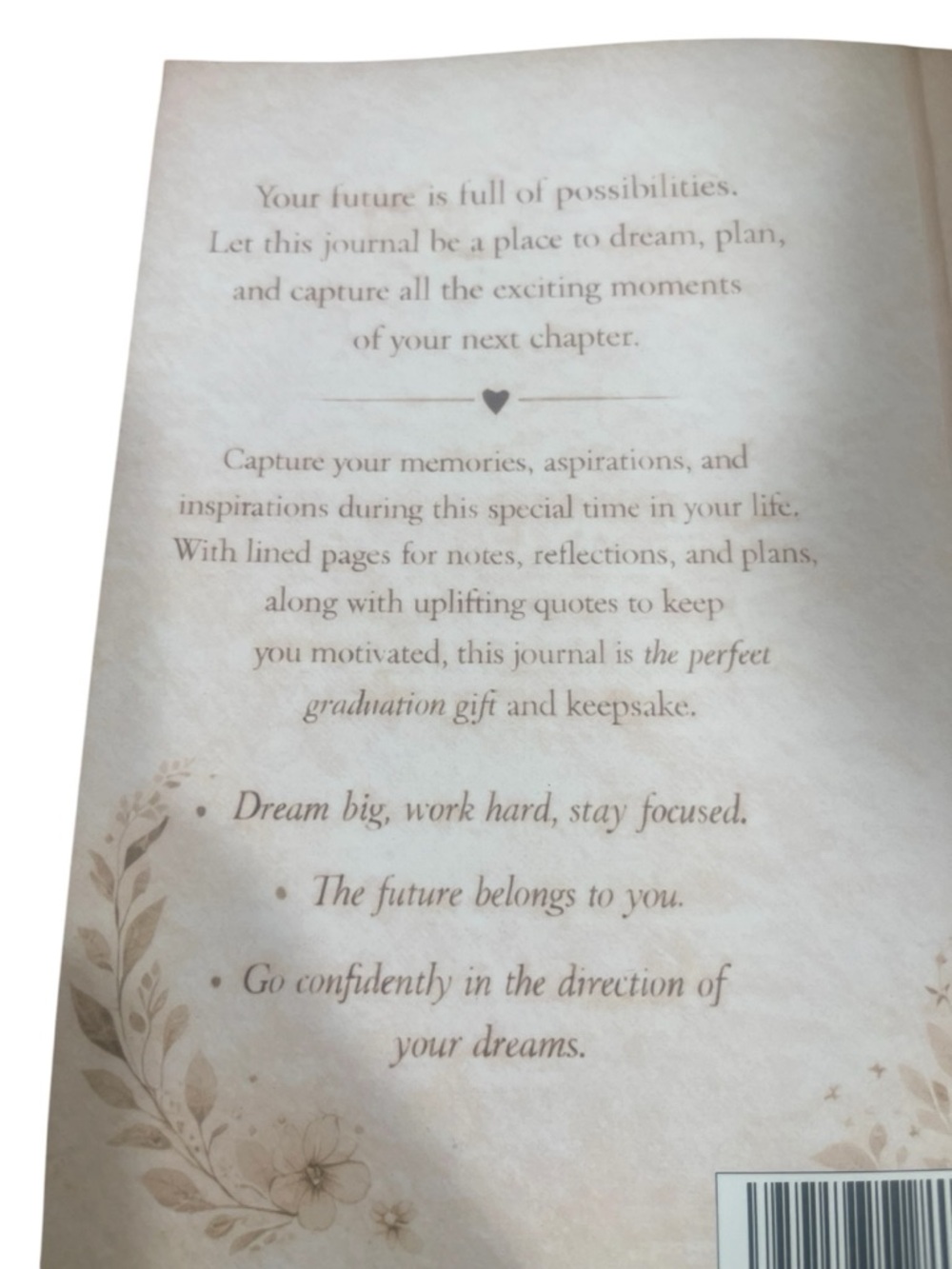 For the Graduate Journal - Soft Neutral Floral Cover - Picture 3 of 9